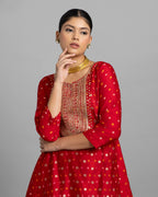 CRIMSON BANDHEJ-BANARASI DHOTI SALWAR SET