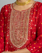 CRIMSON BANDHEJ-BANARASI DHOTI SALWAR SET