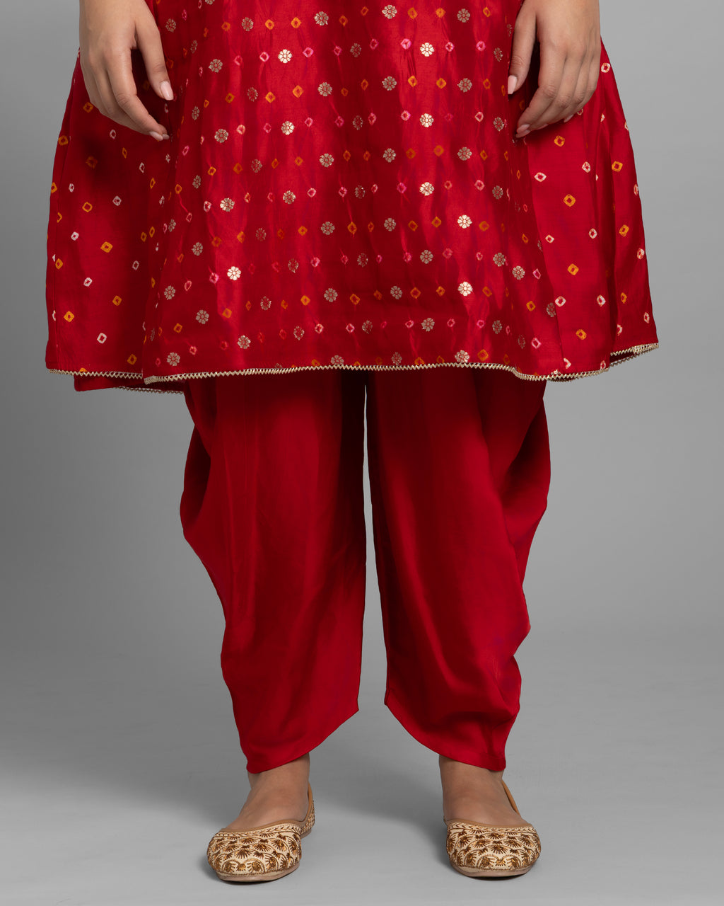 CRIMSON BANDHEJ-BANARASI DHOTI SALWAR SET