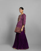 PURPLE BROCADE GHARARA SET