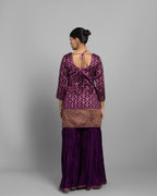 PURPLE BROCADE GHARARA SET