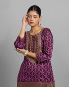 PURPLE BROCADE GHARARA SET