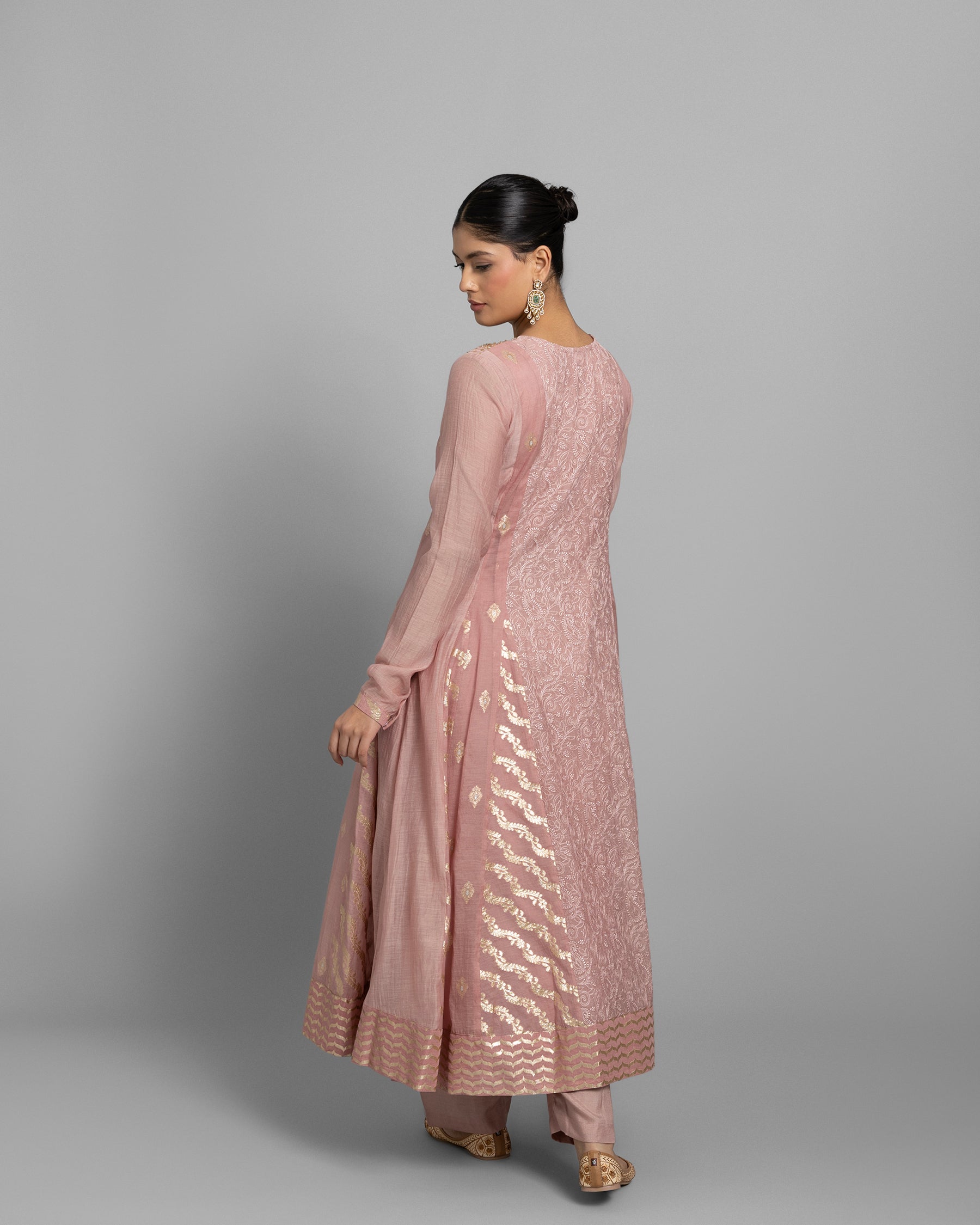 DUSTY ROSE LUCKNOWI ANARKALI ENSEMBLE