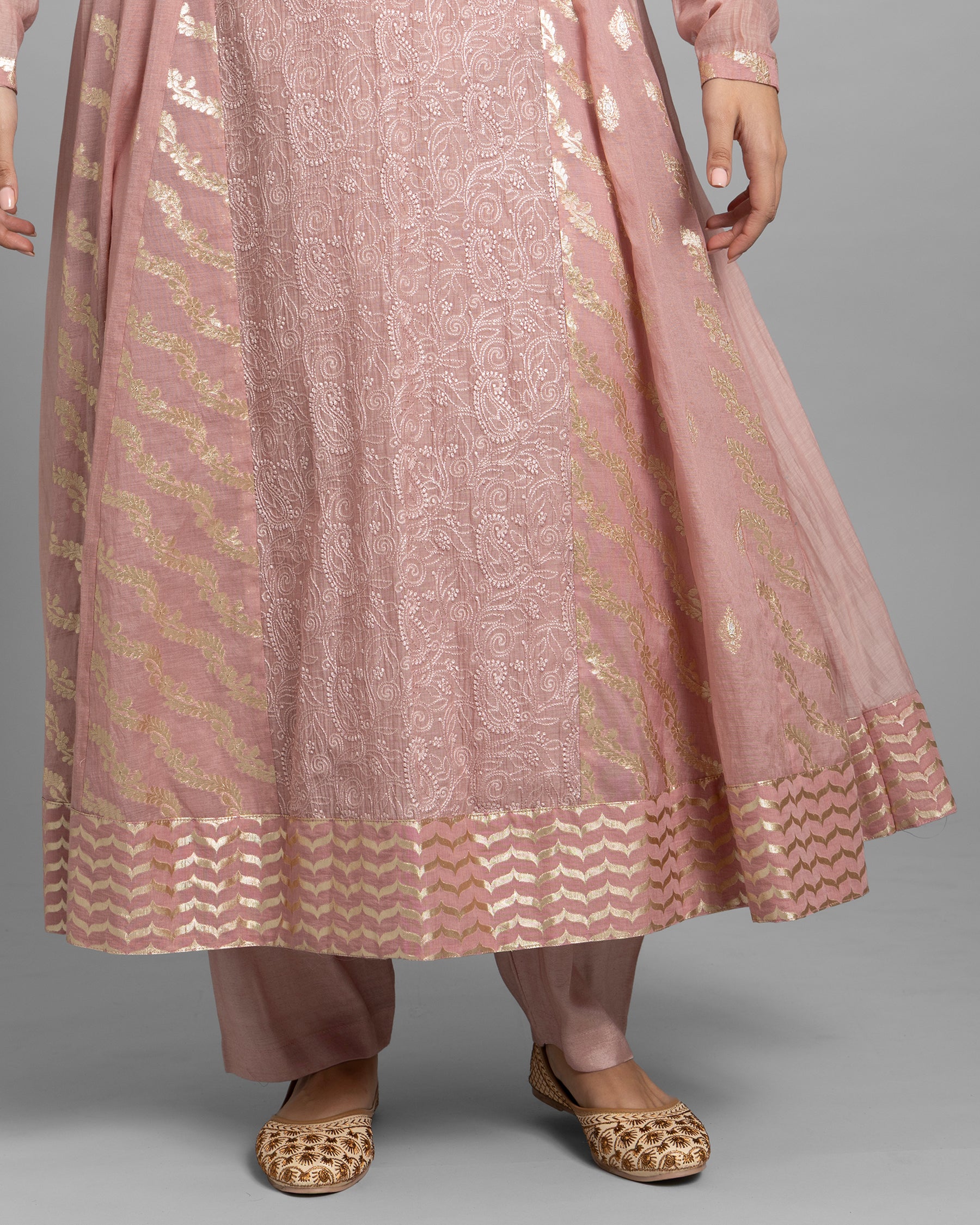 DUSTY ROSE LUCKNOWI ANARKALI ENSEMBLE