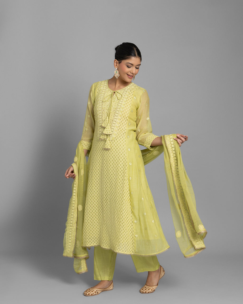 LIME LUCKNOWI ANARKALI ENSEMBLE
