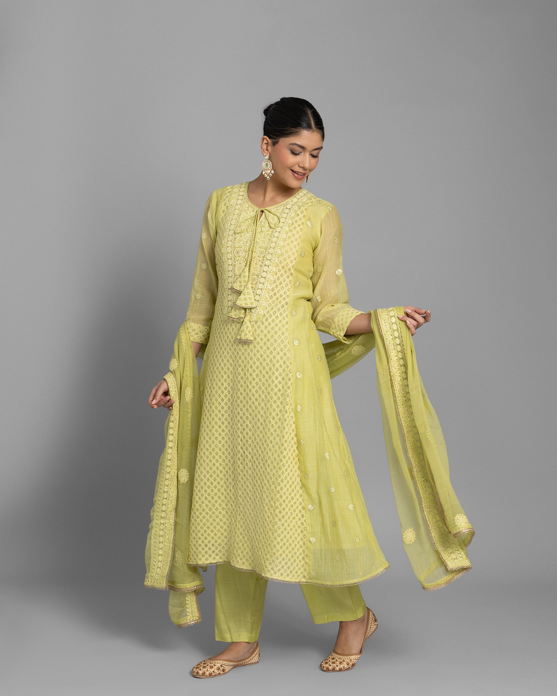 LIME LUCKNOWI ANARKALI ENSEMBLE