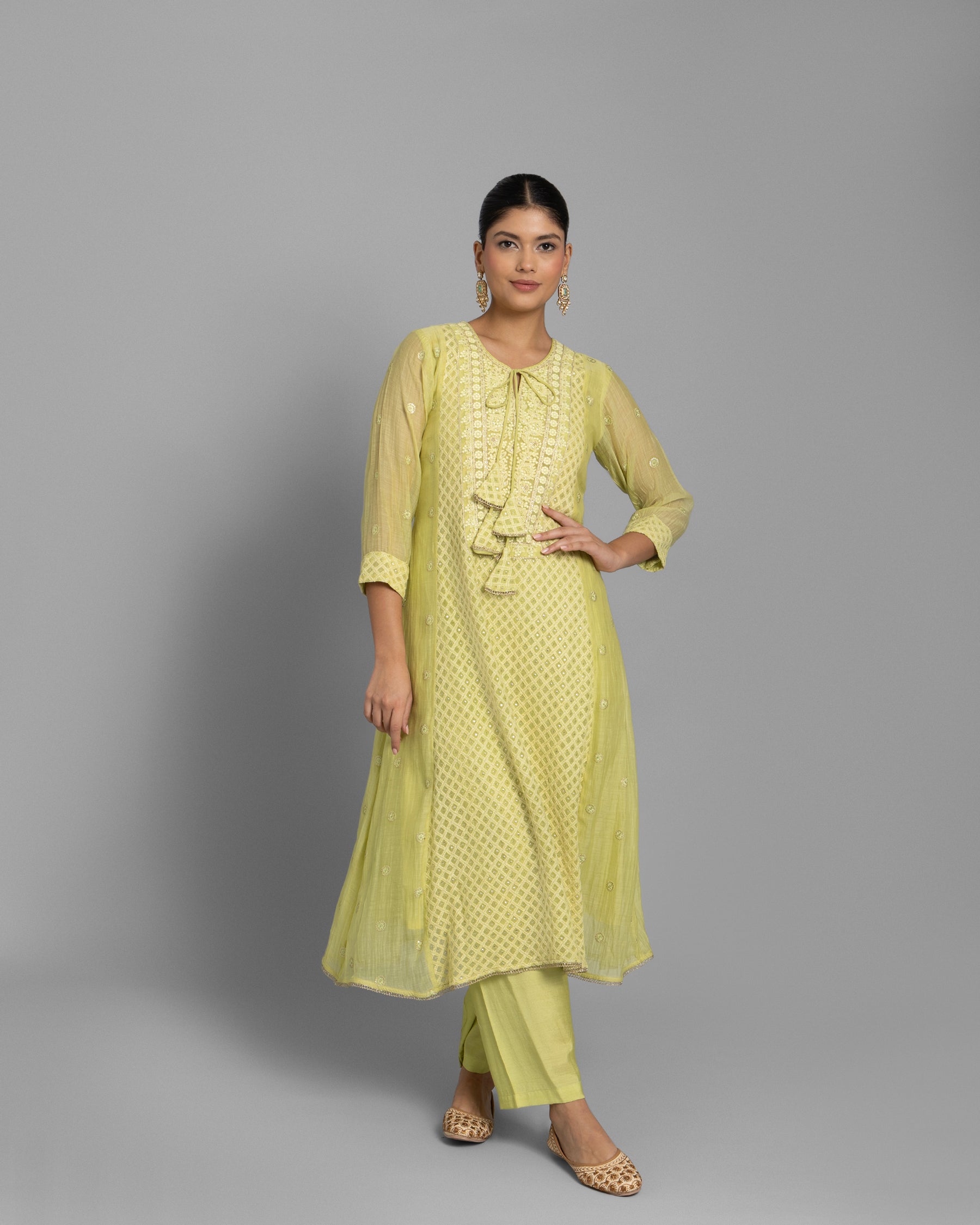 LIME LUCKNOWI ANARKALI ENSEMBLE