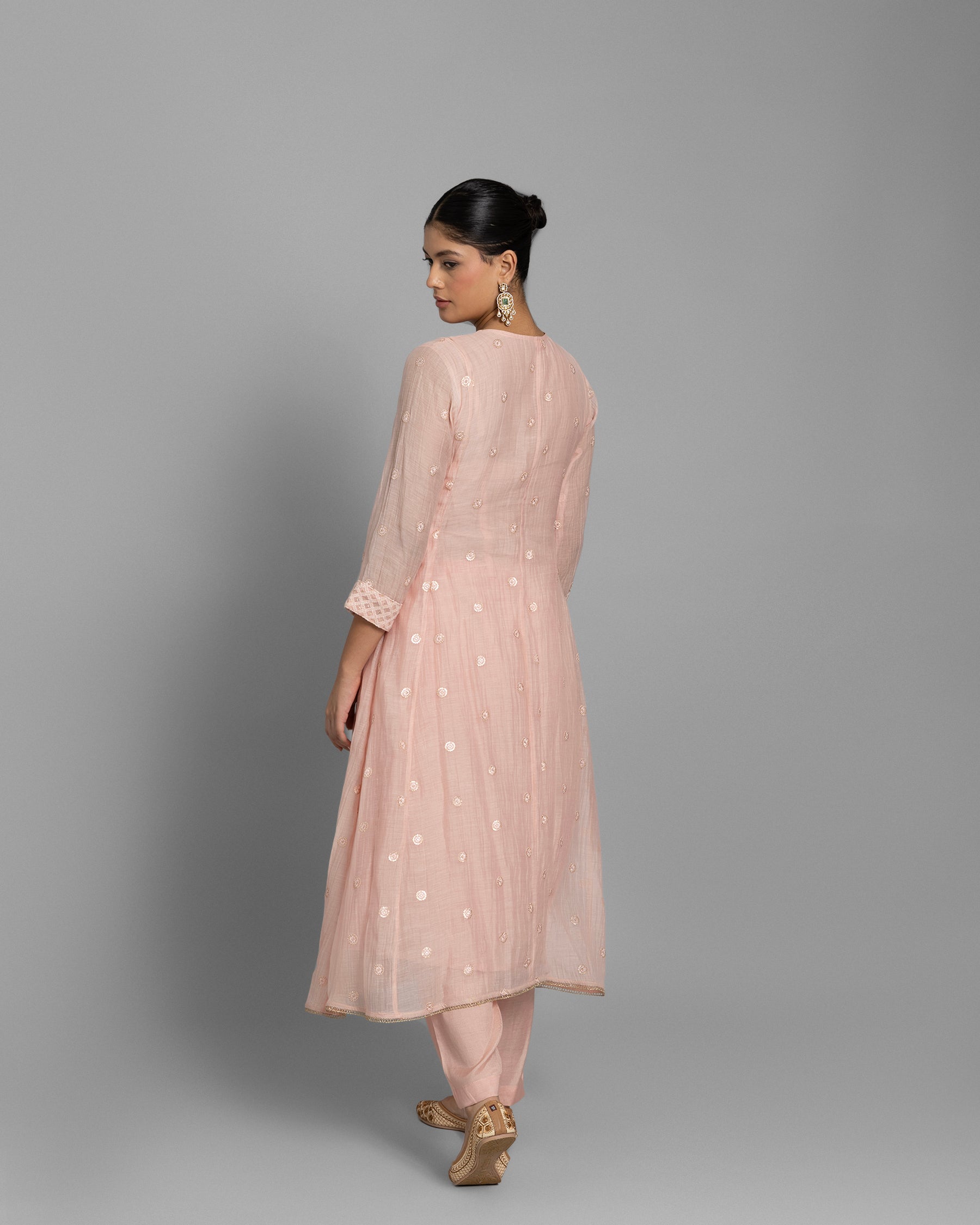 DUSTY ROSE LUCKNOWI ANARKALI ENSEMBLE