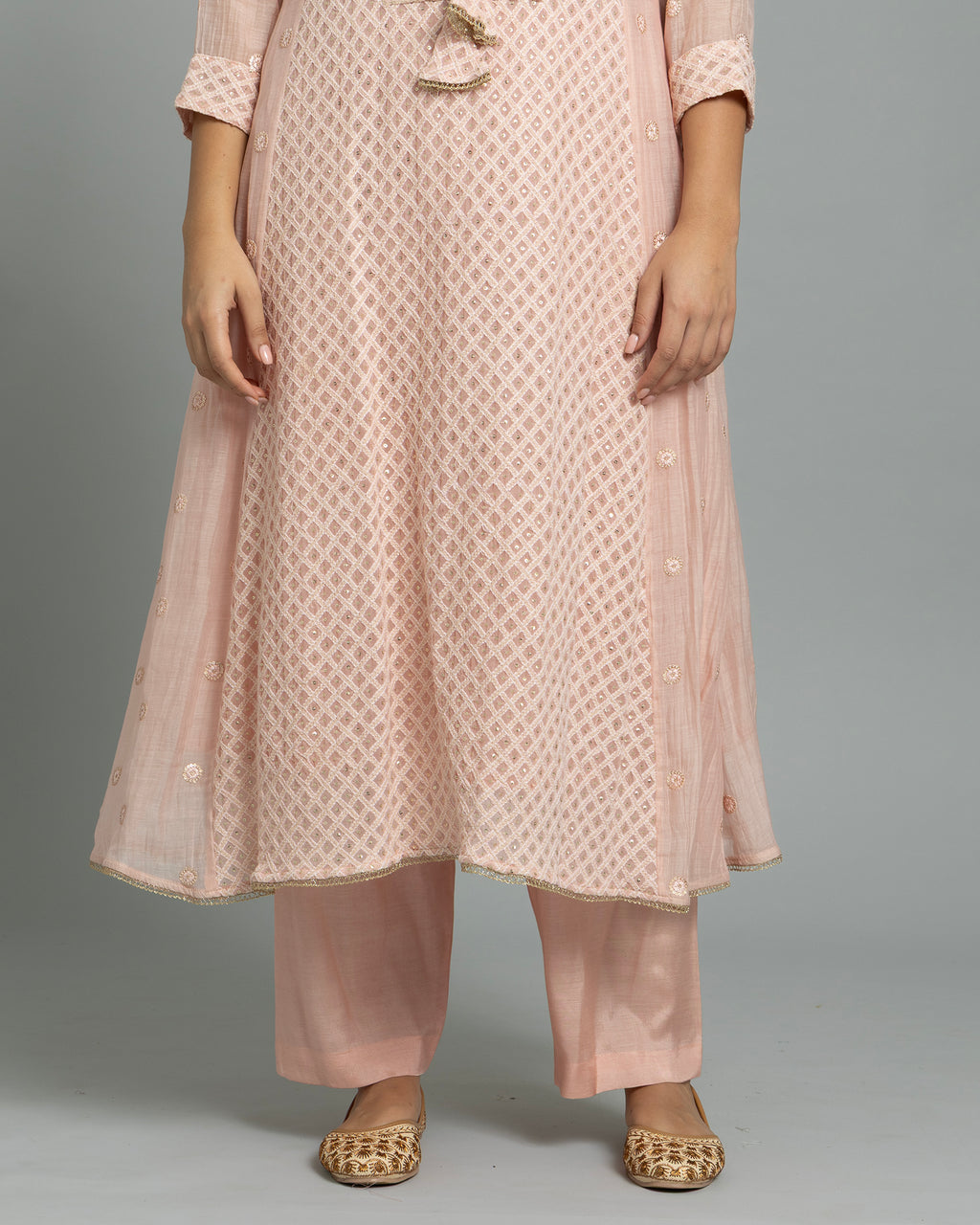 DUSTY ROSE LUCKNOWI ANARKALI ENSEMBLE