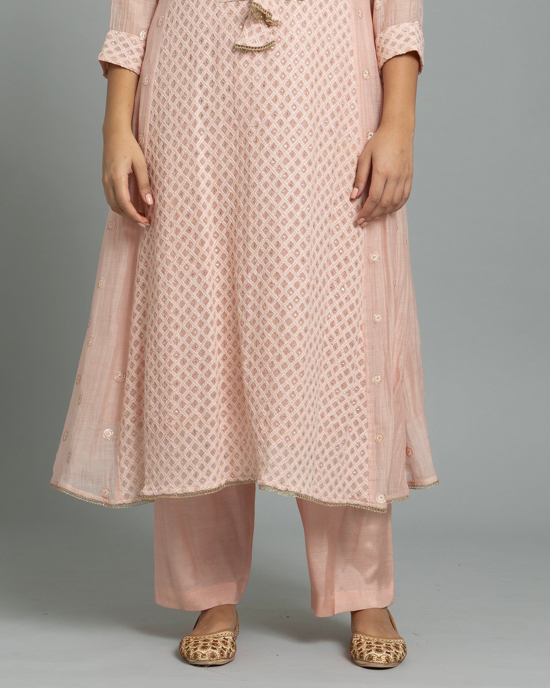 DUSTY ROSE LUCKNOWI ANARKALI ENSEMBLE
