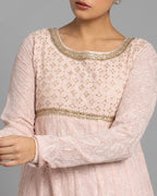 BLUSH PINK LUCKNOWI ANARKALI SET