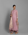 ROSE PINK EMBROIDERED MUL ANARKALI SET