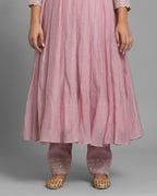 ROSE PINK EMBROIDERED MUL ANARKALI SET