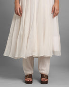 IVORY EMBROIDERED MUL ANARKALI SET