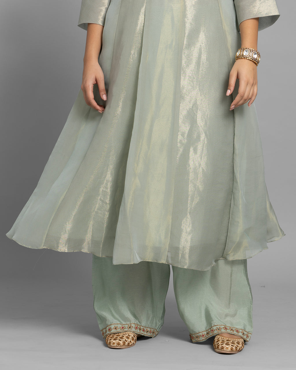 SOFT JADE MARODI WORK ANARKALI SUIT SET