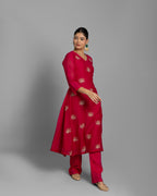 RANI PINK AARI WORK ANARKALI SUIT SET