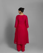 RANI PINK AARI WORK ANARKALI SUIT SET