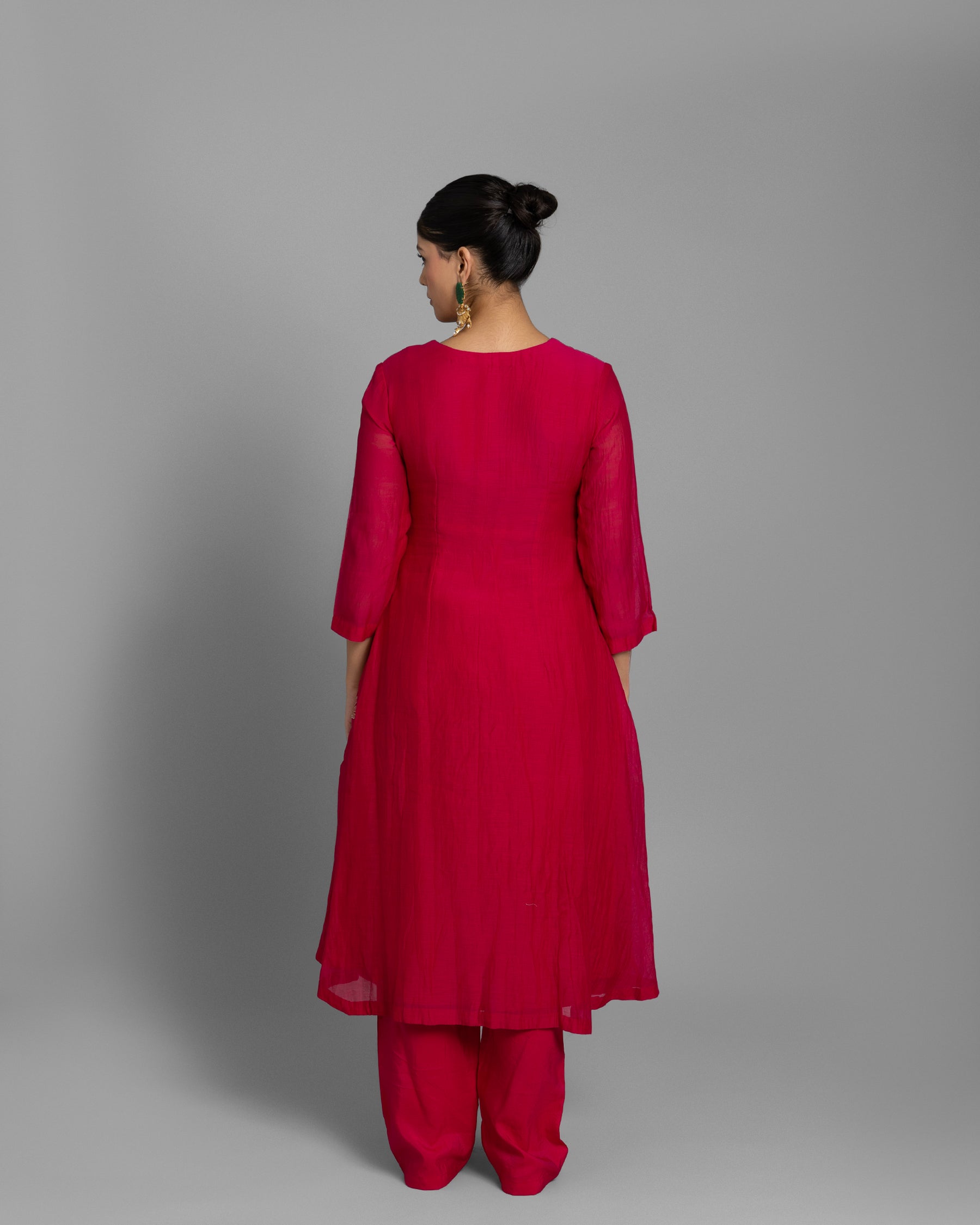 RANI PINK AARI WORK ANARKALI SUIT SET