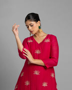 RANI PINK AARI WORK ANARKALI SUIT SET