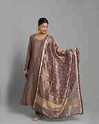 JAMUNI ORGANZA-CRUSHED TISSUE ANARKALI SET