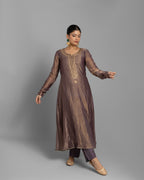 JAMUNI ORGANZA-CRUSHED TISSUE ANARKALI SET