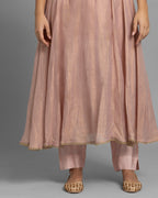CRUSHED TISSUE ANARKALI WITH BANDHEJ DUPATTA
