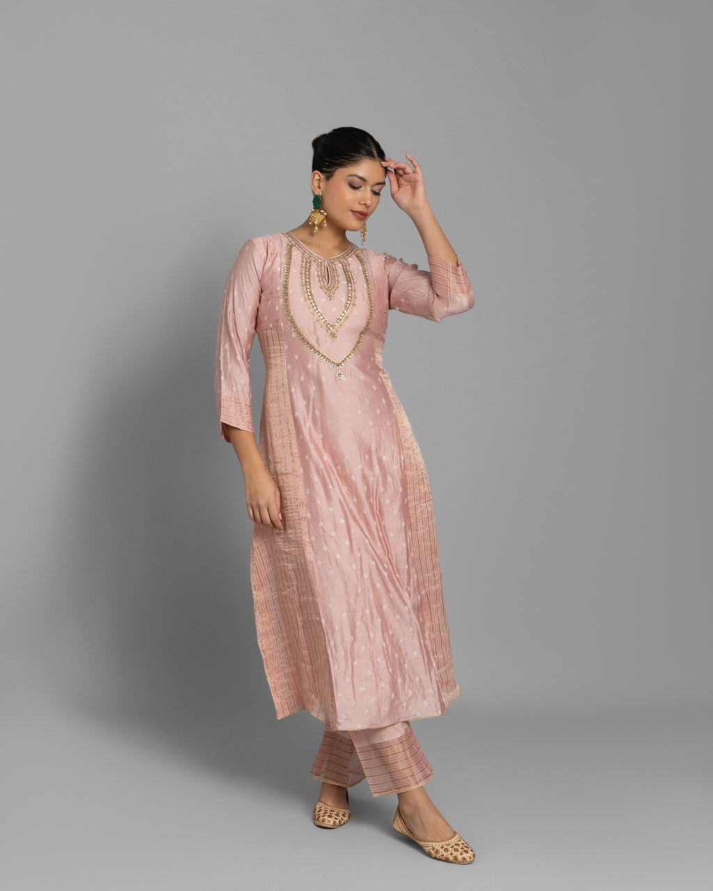 BANDHEJ EMBROIDERED ANARKALI SUIT SET