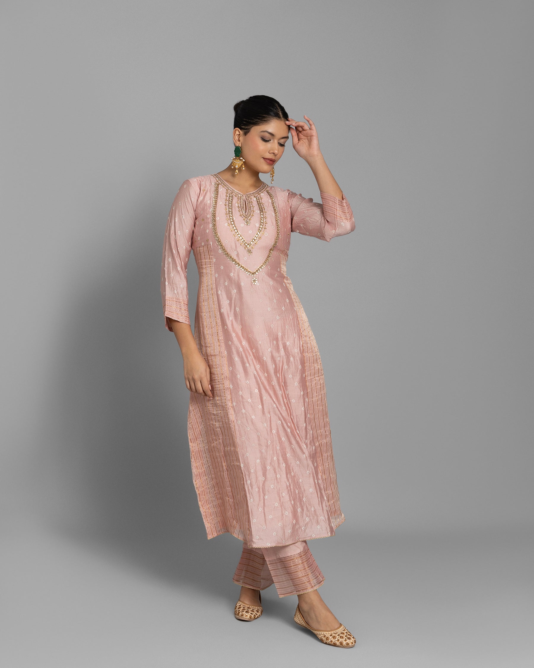 BANDHEJ EMBROIDERED ANARKALI SUIT SET