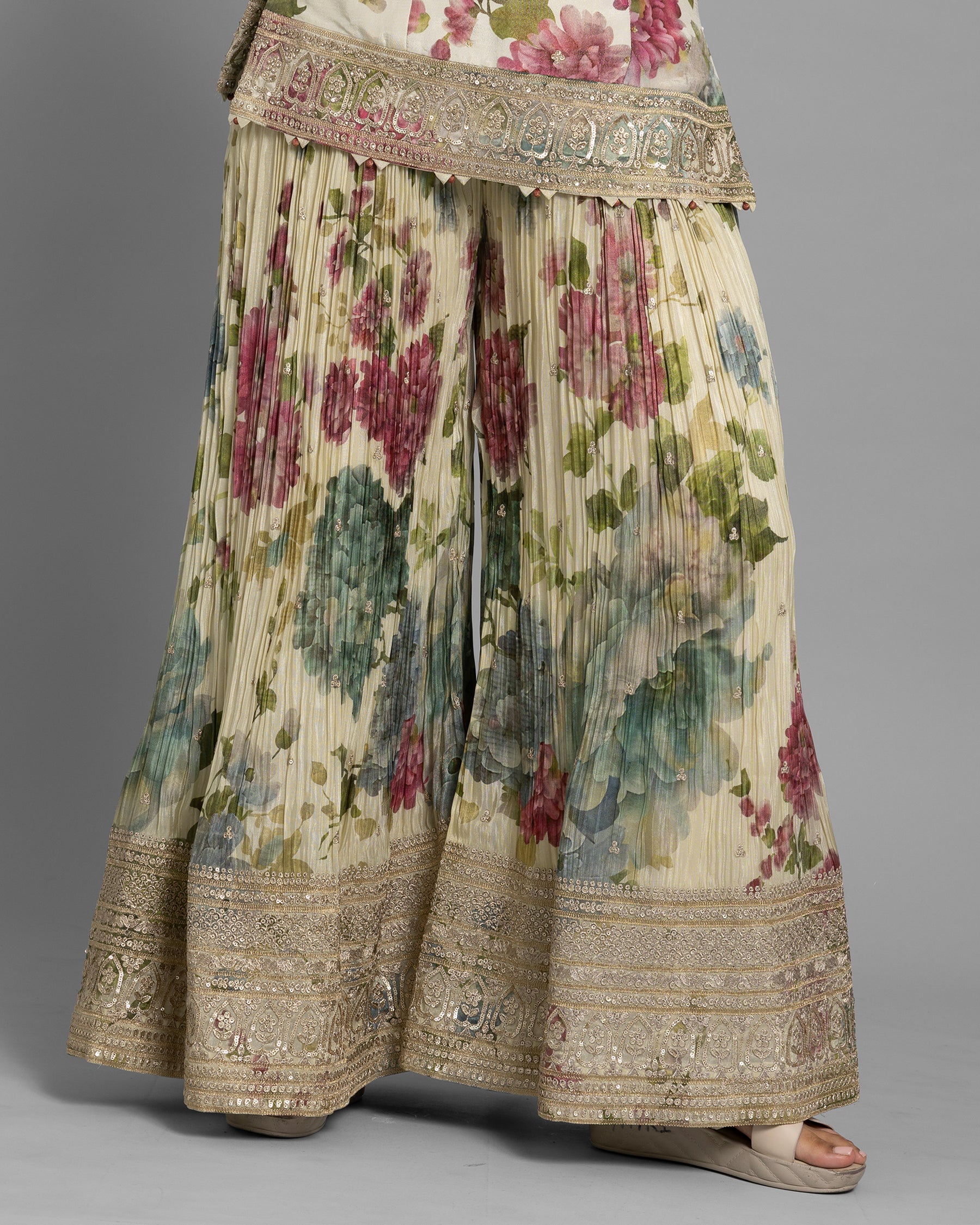 PRINTED PALAZZO SET WITH OMBRE DUPATTA