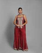 TRADITIONAL BLOCK PRINT PALAZZO SET WITH CHOKER DUPATTA