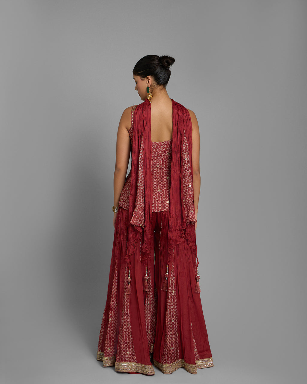 TRADITIONAL BLOCK PRINT PALAZZO SET WITH CHOKER DUPATTA