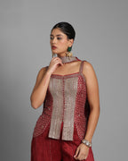 TRADITIONAL BLOCK PRINT PALAZZO SET WITH CHOKER DUPATTA