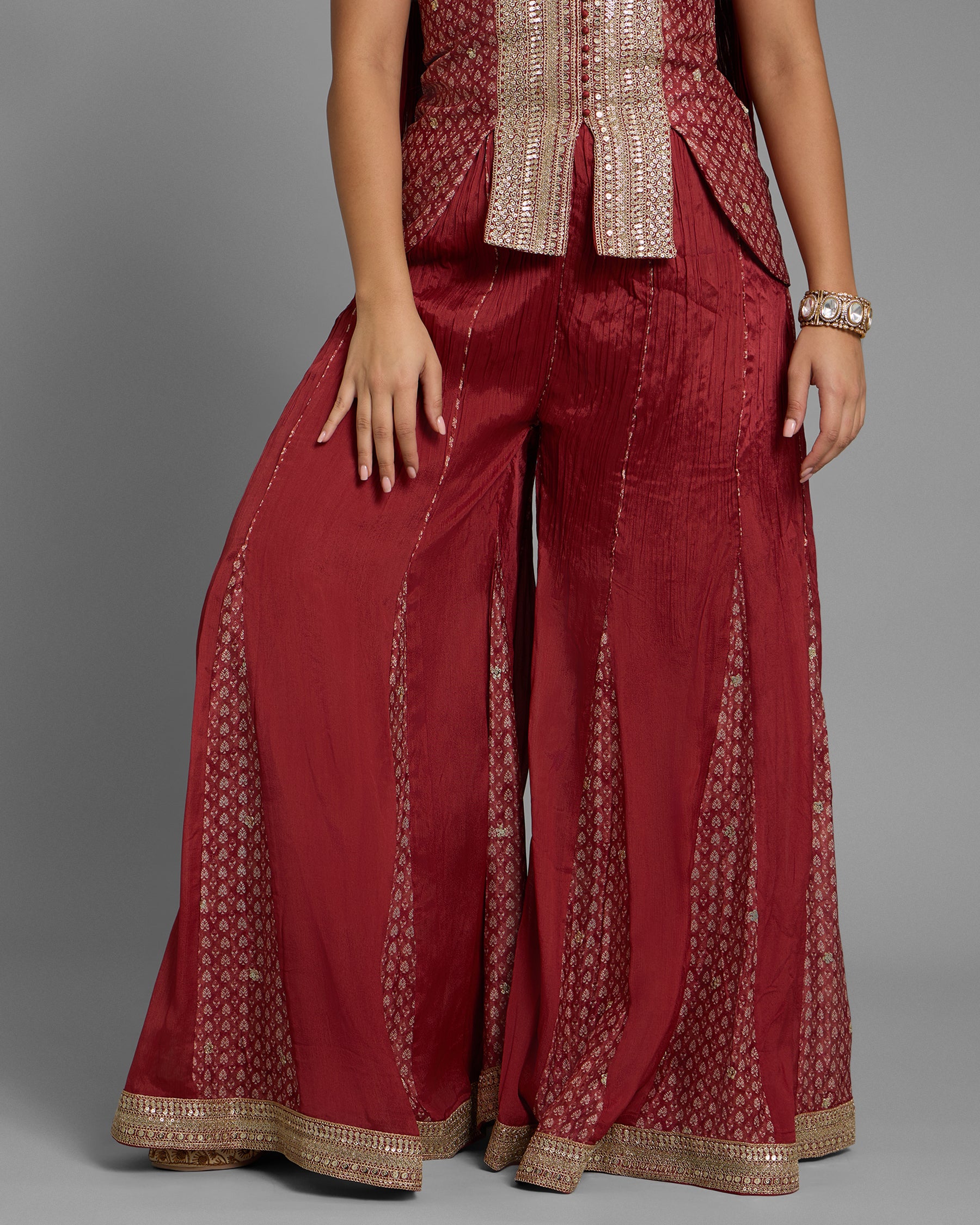 TRADITIONAL BLOCK PRINT PALAZZO SET WITH CHOKER DUPATTA