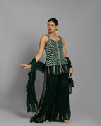 AJRAKH PALAZZO SET WITH RUFFLE DUPATTA