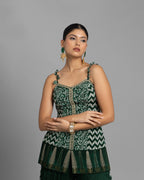AJRAKH PALAZZO SET WITH RUFFLE DUPATTA