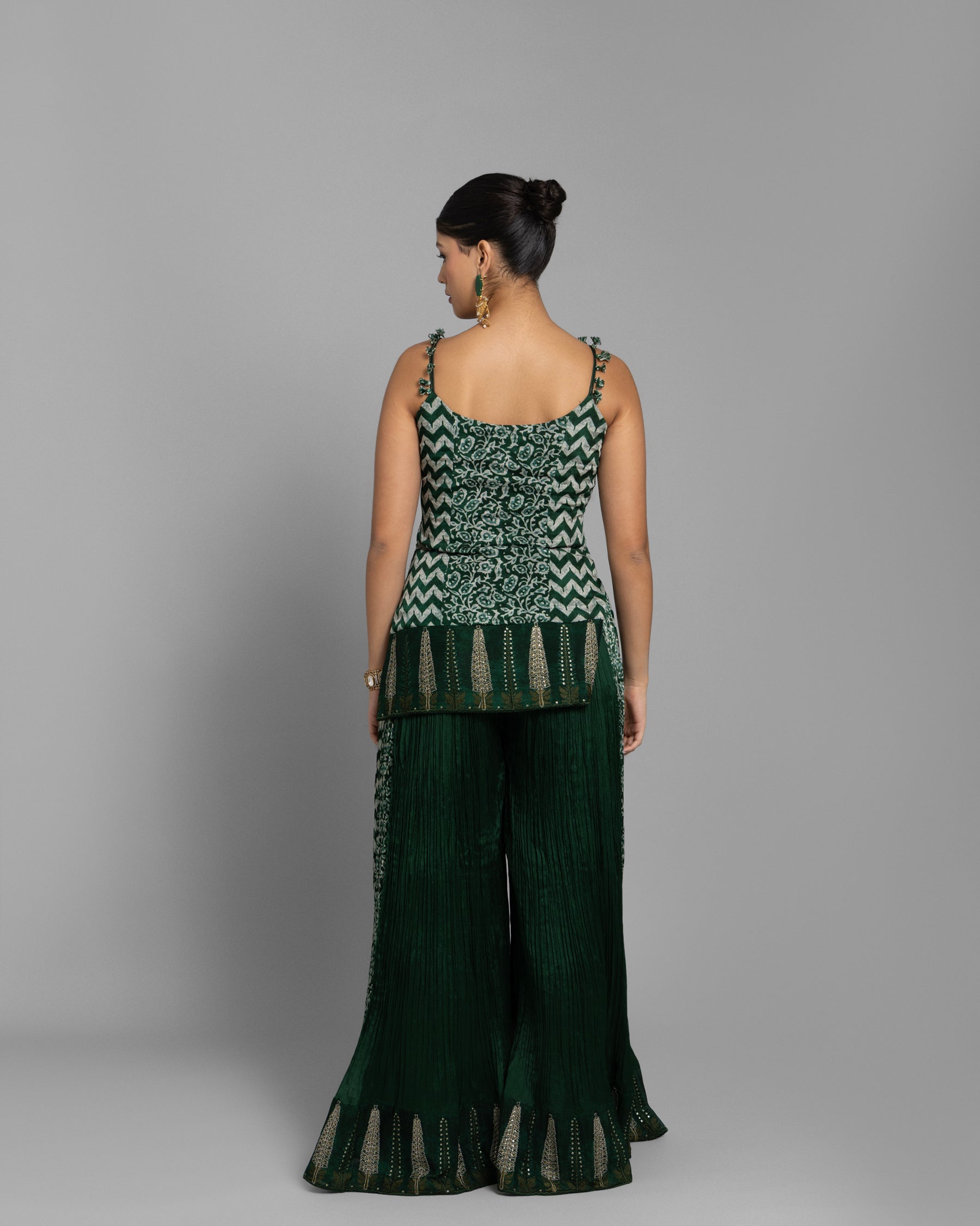AJRAKH PALAZZO SET WITH RUFFLE DUPATTA