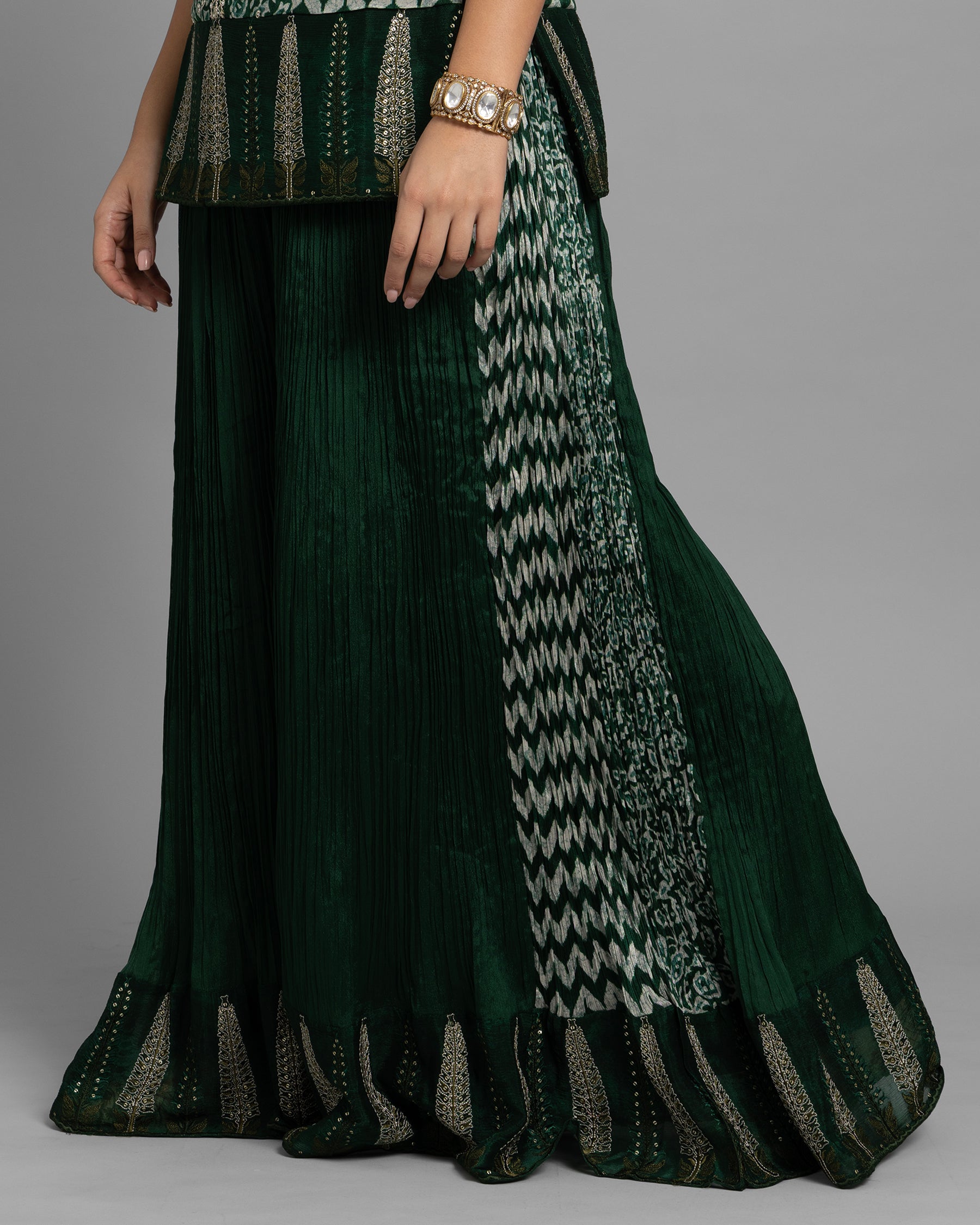 AJRAKH PALAZZO SET WITH RUFFLE DUPATTA