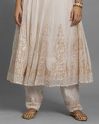 IVORY PITTA WORK MUL ANARKALI SET