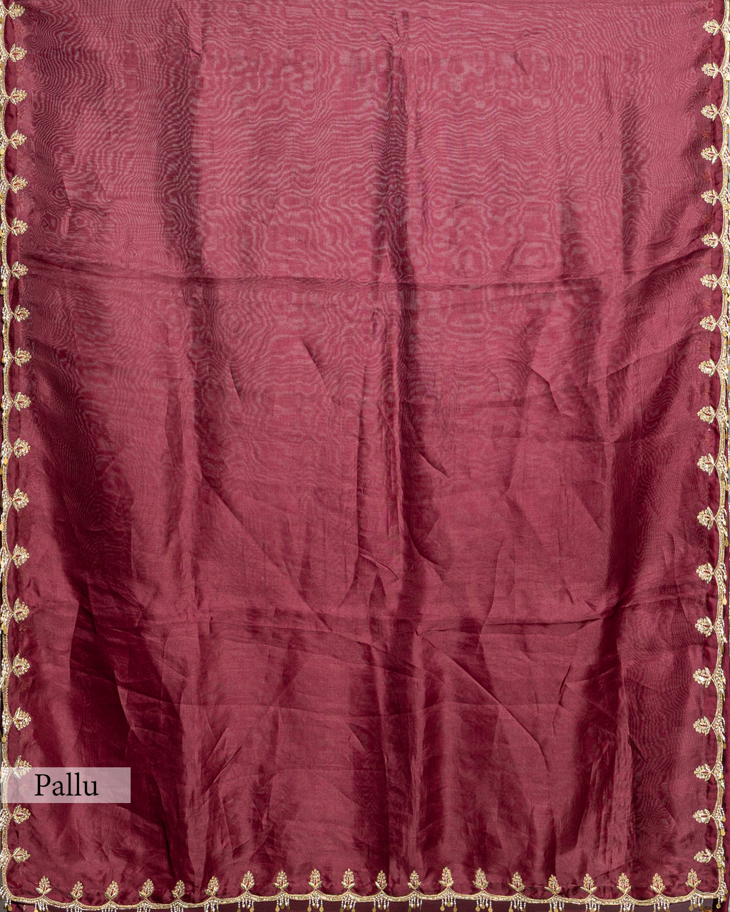 WINE ORGANZA SAREE WITH BANARASI WOVEN BLOUSE