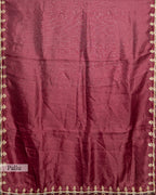 WINE ORGANZA SAREE WITH BANARASI WOVEN BLOUSE