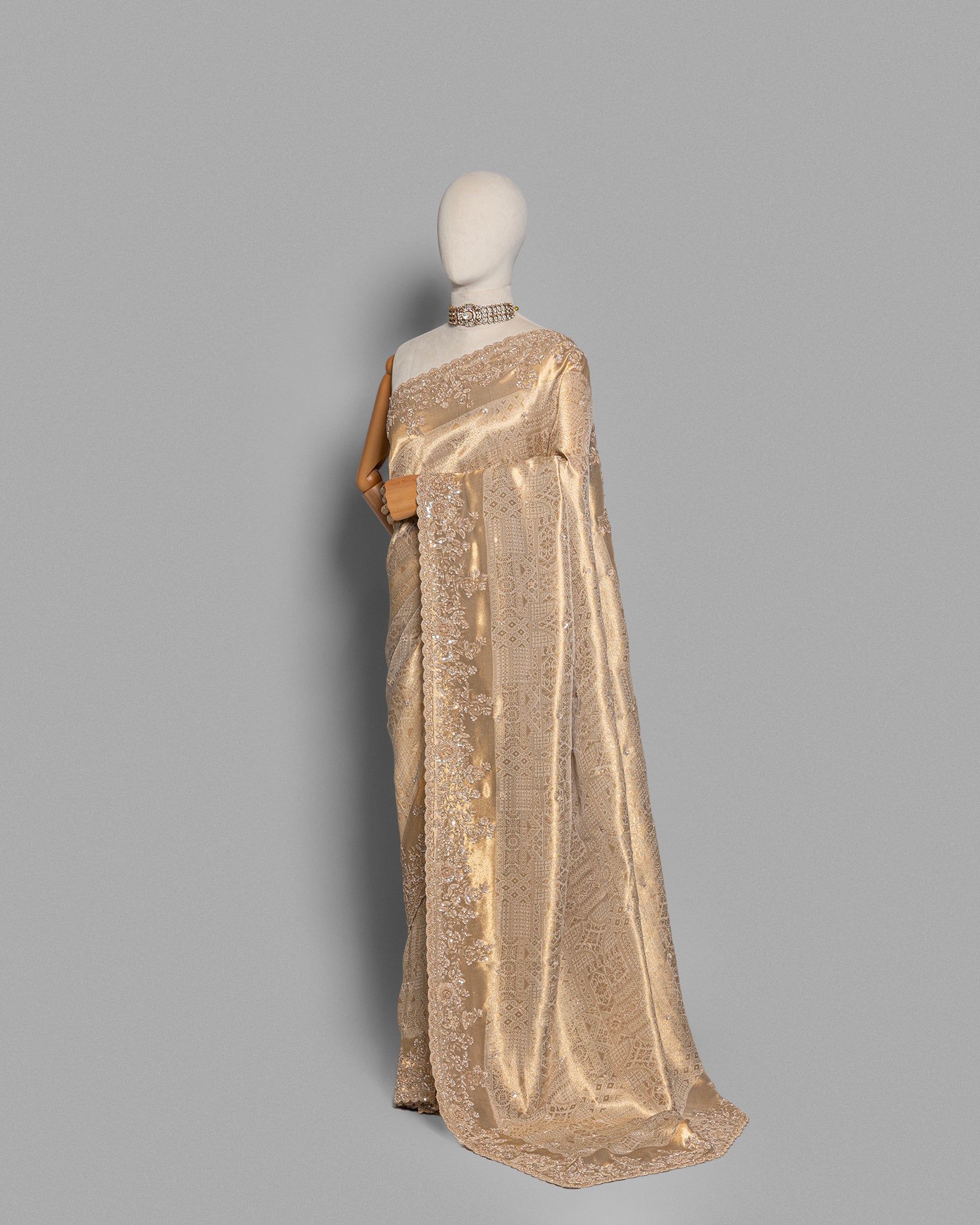 EMBELLISHED GOLD BANARASI SILK SAREE