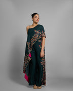 POISON GREEN ASYMMETRIC ONE-SHOULDER ENSEMBLE