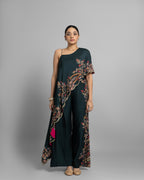 POISON GREEN ASYMMETRIC ONE-SHOULDER ENSEMBLE