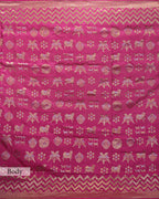 MAGENTA SHIKARGAH WOVEN KANJEEVARAM SILK SAREE