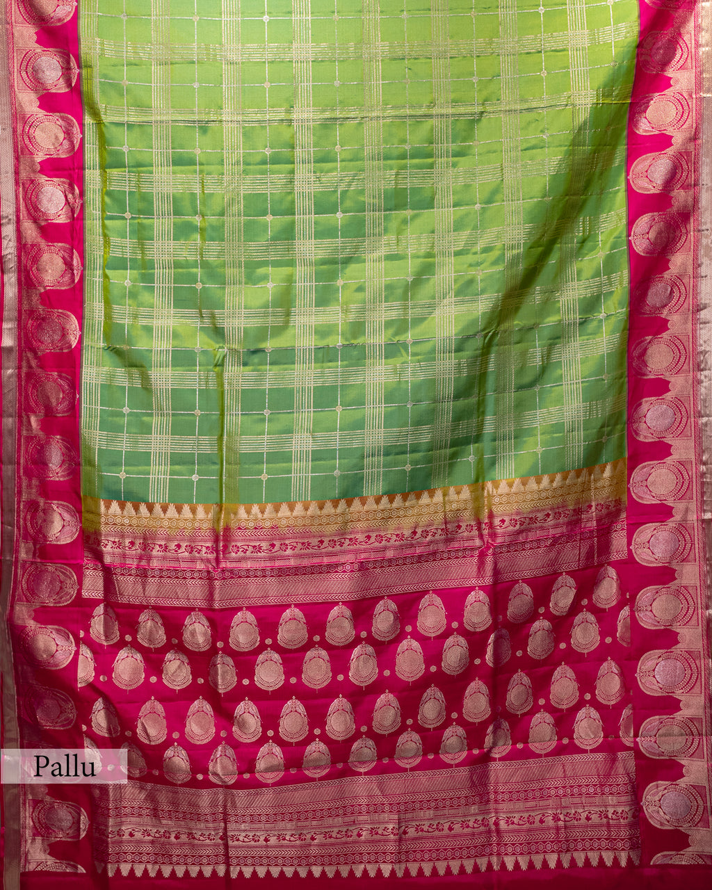 RANI & CHUTNEY GREEN KANJEEVARAM SILK SAREE