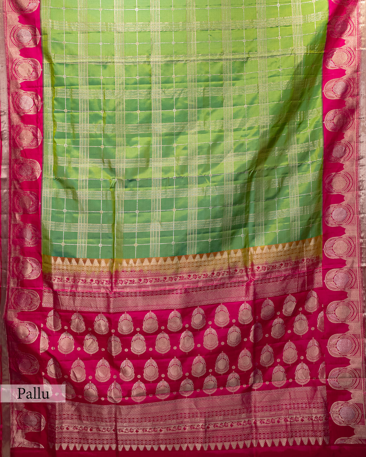 RANI & CHUTNEY GREEN KANJEEVARAM SILK SAREE