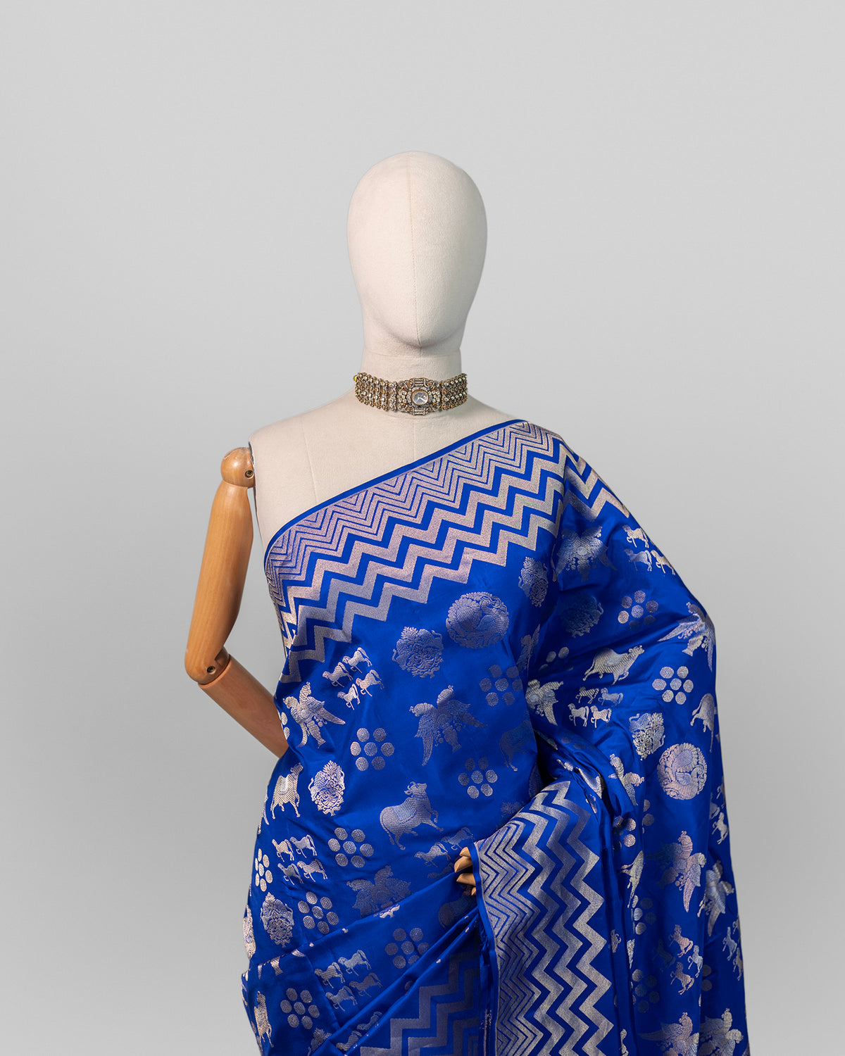 ROYAL BLUE SHIKARGAH KANJEEVARAM SILK SAREE