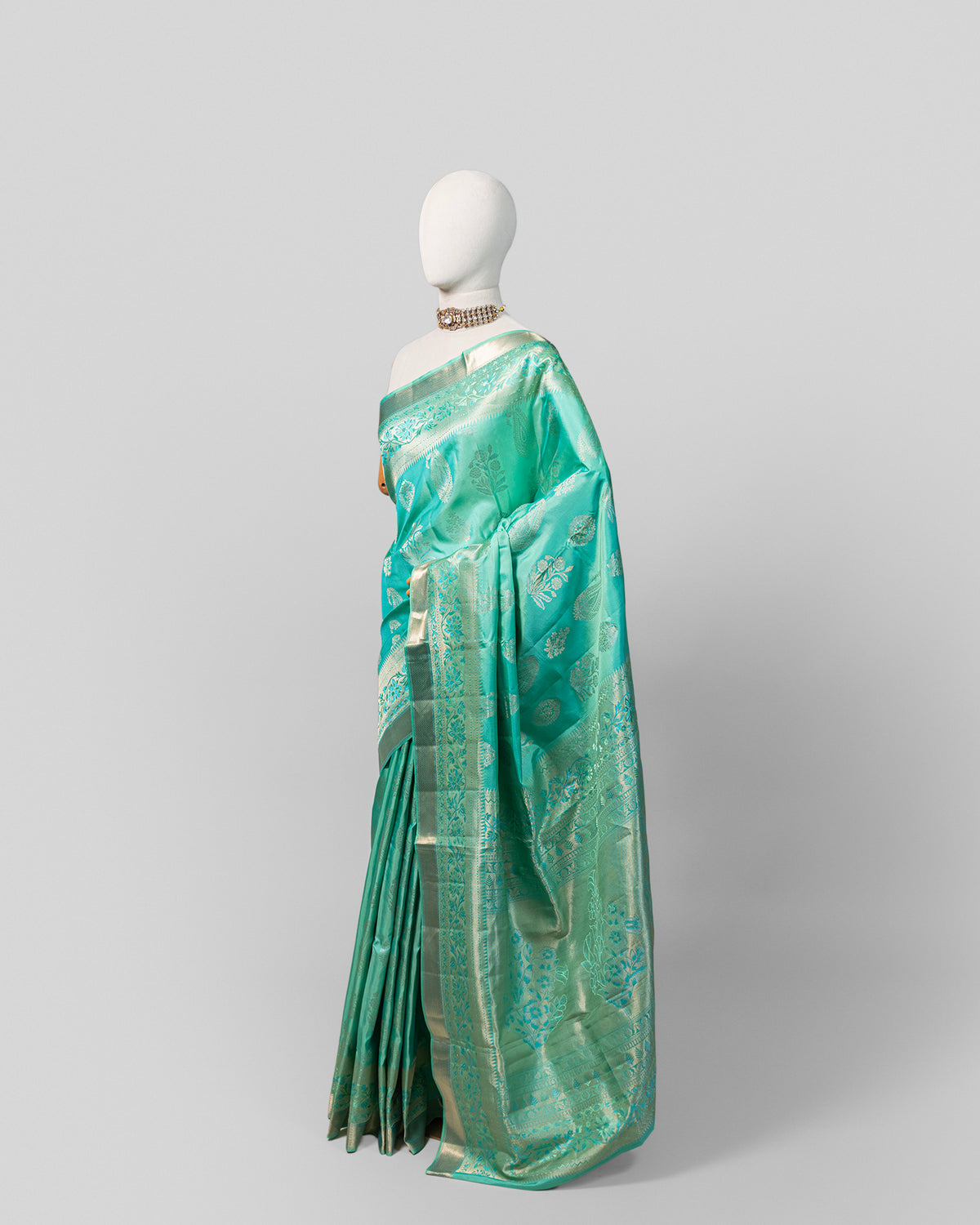 TURQUOISE KANJEEVARAM SILK SAREE