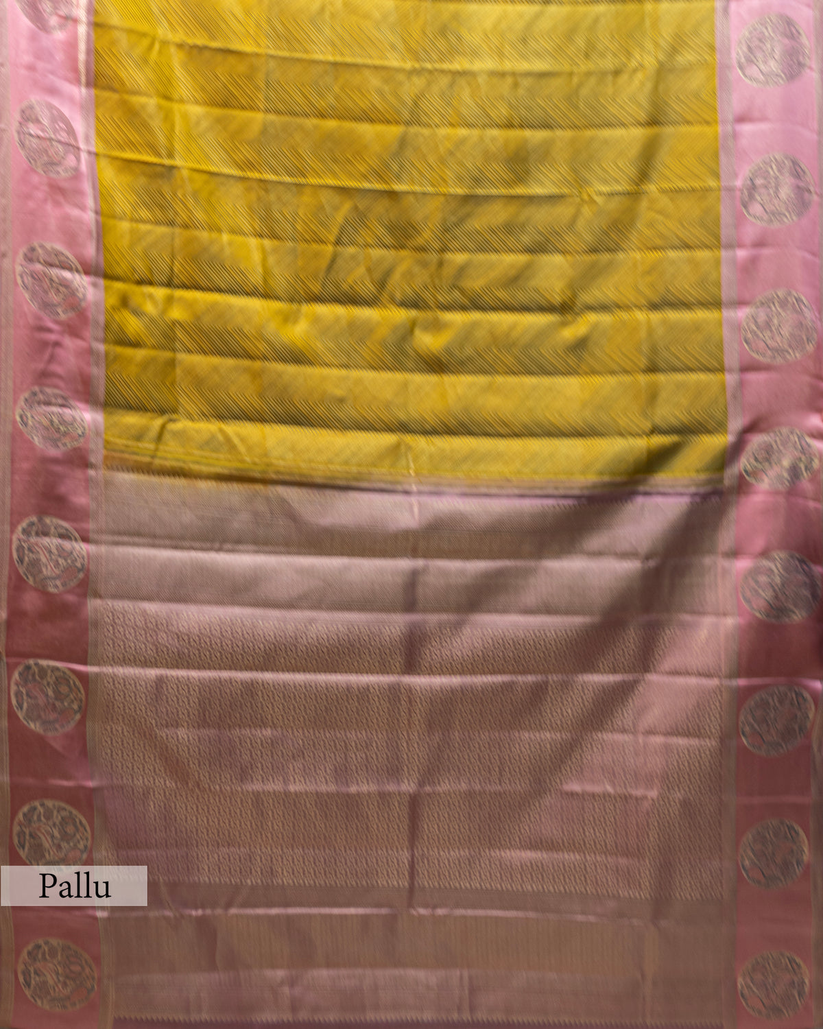 AMBER & BLUSH PINK KANJEEVARAM SILK SAREE