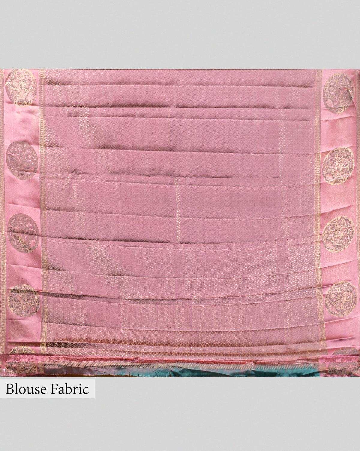 AMBER & BLUSH PINK KANJEEVARAM SILK SAREE